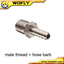 NPT BSPT male thread hose barb air connector drawing